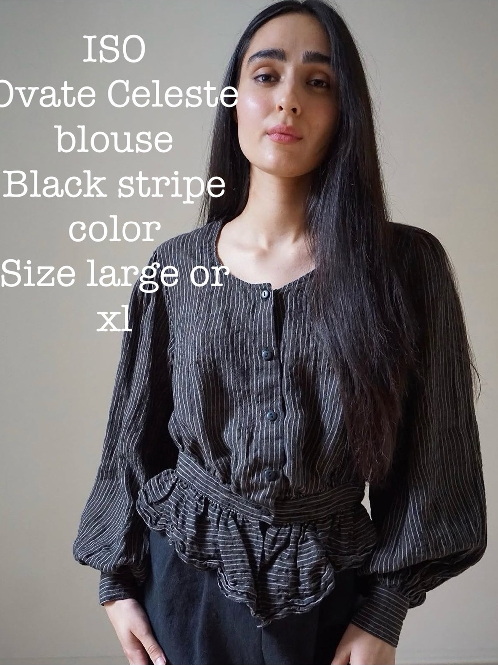 ISO Ovate celeste blouse in black stripe